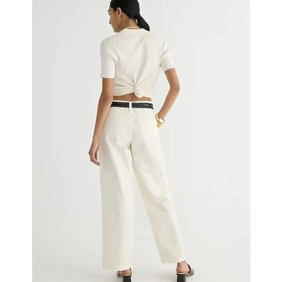 J Crew Sailor Heritage Wide Leg Cream Chino Pants -NWT - Picture 3 of 9